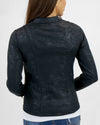 Schwarze Damen-Bikerjacke – Kunstjacke mit Reissverschluss und Taschen