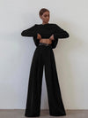 2-teiliger palazzo-anzug - schicker damen jumpsuit und top
