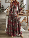 Maxikleid – fließendes rosa gedrucktes langkleid für damen