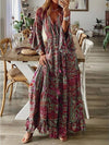 Maxikleid – fließendes rosa gedrucktes langkleid für damen