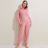 Fleece overall mit öhrli - gemütliche loungewear für damen