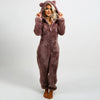 Fleece overall mit öhrli - gemütliche loungewear für damen