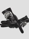 handschuhe für touchscreen - schwarze damenhandschuhe mit fell-detail