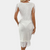 Strickkleid - weisses sommerkleid für damen mit fransen-details