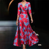 Blumiges maxikleid - elegante wickelrobe für besondere anlässe