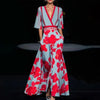 Blumiges maxikleid - elegante wickelrobe für besondere anlässe