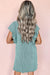 Ripp mini dress - hellblaues kleid mit rüschensäumen