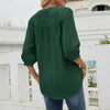 Damen bluse - schicke bluse mit dreiviertelärmeln in grün für den alltag