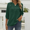 Damen bluse - schicke bluse mit dreiviertelärmeln in grün für den alltag