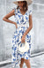 Floral dress - elegante blaue sommerkleid für damen