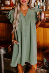 Rüschensleeve shiftkleid - mintgrün, elegante mode für jede gelegenheit
