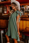 Rüschensleeve shiftkleid - mintgrün, elegante mode für jede gelegenheit