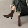Stiefeletten aus Kunst für Damen mit quadratischer Spitze – bequem und langlebig