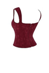 Damen schnür-corsage top - edles merlot blüsli mit raffinierter optik