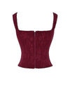 Damen schnür-corsage top - edles merlot blüsli mit raffinierter optik