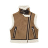 Damen braune lammfell-weste - schickes kunst-layering-teil