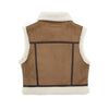 Damen braune lammfell-weste - schickes kunst-layering-teil