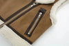 Damen braune lammfell-weste - schickes kunst-layering-teil
