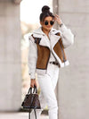 Damen braune lammfell-weste - schickes kunst-layering-teil