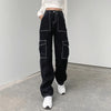 Cargo jeans - stilvolle schwarze vintage-hosen für damen