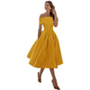 Chic off-shoulder midi kleid - modisches cocktailkleid für frauen
