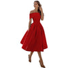 Chic off-shoulder midi kleid - modisches cocktailkleid für frauen