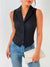 Elegante schwarze satinweste - tailliertes, ärmelloses top für frauen