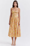 Blumige midi-kleid - elegante sommerkleid für besondere anlässe