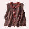 Gestrickter ärmelloser vest – elegante damen cardigan top