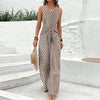 Schicke weitbeinige jumpsuit - damen-cotton-outfit für den sommer in beige