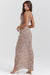 2-teiliges korsett-outfit mit spitzenrand und maxikleid - elegantes damen ensemble